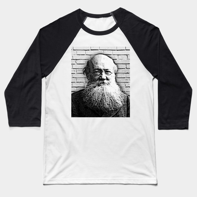 Peter Kropotkin Black And White Portrait | Peter Kropotkin Artwork Baseball T-Shirt by JustLit